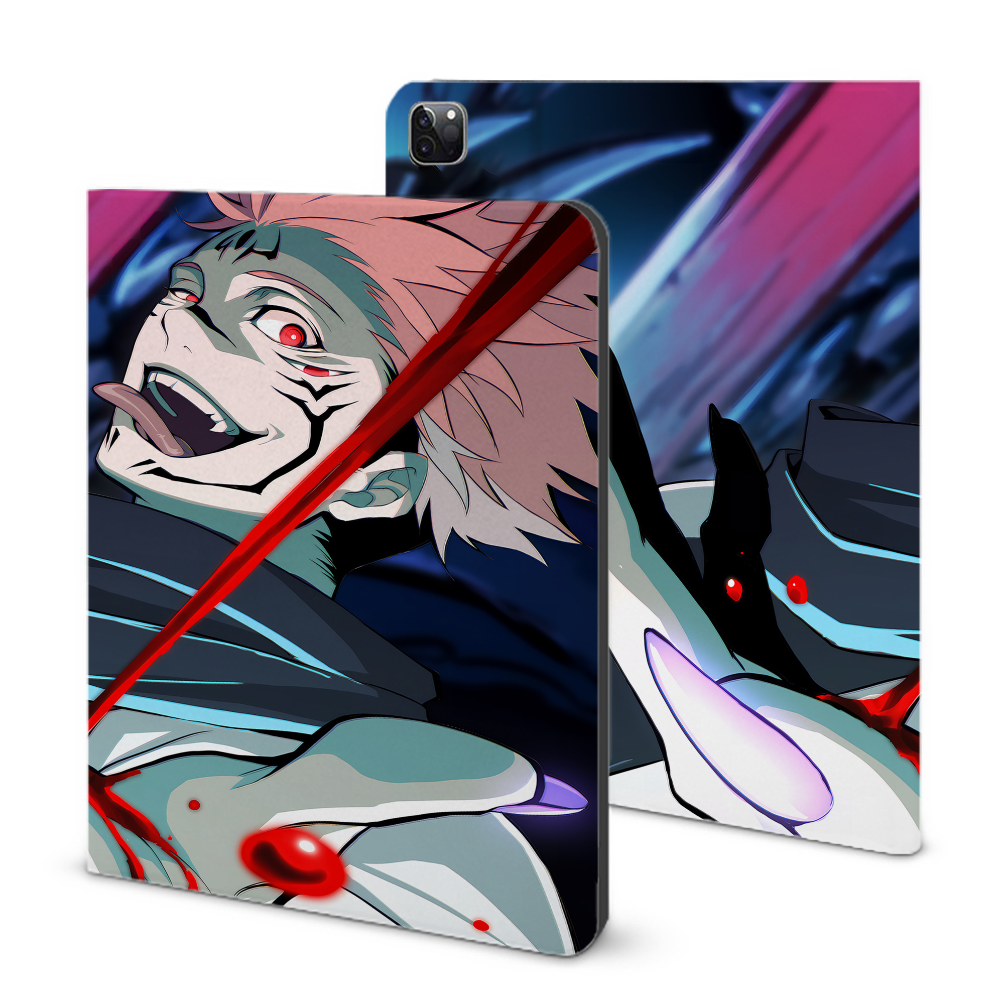 （画像用） 呪術廻戦 Jujutsu Kaisen IPad ケース ブック型 PUレザー TPU 耐衝撃 軽量 薄型 ペン収納なし 全面保護 IPad 各モデル対応